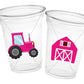 GIRL FARM PARTY Cups - Tractor Party Cups Farm Barn Cups Farm First Birthday Farm Baby Shower Barnyard Party Farm Birthday Decorations Farm
