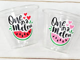 WATERMELON PARTY CUPS - Watermelon Party Favors Watermelon Treat Cups Watermelon Birthday One in a Melon First Birthday 1st Birthday