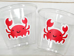 Crab Party Cups, Crab Treat Cups, Crab Birthday, Crab Party, Crab Party Favors, Under the Sea Party Cups
