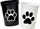 PAW PRINT PARTY Cups - Dog Party Cups Paw Cups Puppy Party Cups Dog Birthday Party Puppy Birthday Party Puppy Party Decorations Black Paw