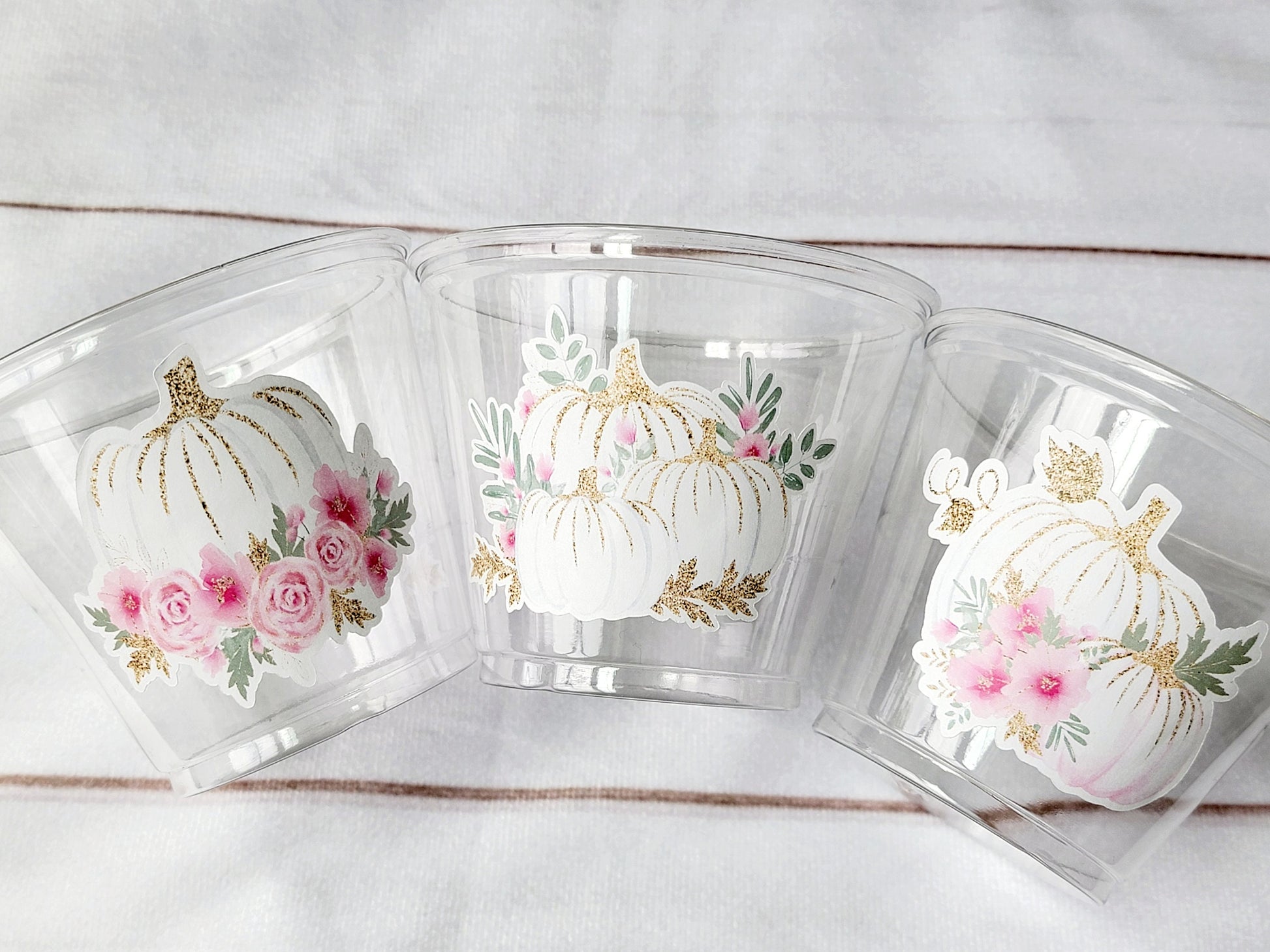 PINK PUMPKIN PARTY Cups - Pumpkin Party Cups Pink and Gold Pumpkin Cups Little Pumpkin Fall Baby Shower Pink Pumpkin Little Pumpkin Cups