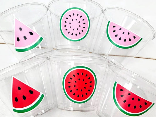 WATERMELON PARTY CUPS - Watermelon Party Favors Watermelon Treat Cups Watermelon Birthday One in a Melon First Birthday 1st Birthday