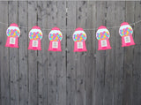 Pink GUMBALL MACHINE GARLAND Bubble Gum Machine Garland Candy Garland Sweet Sixteen Banner Candy Banner Candy Decoration Bubblegum Machine