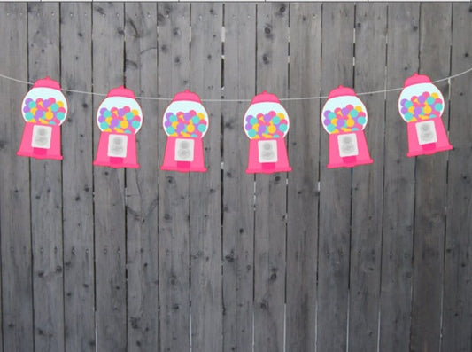 Pink GUMBALL MACHINE GARLAND Bubble Gum Machine Garland Candy Garland Sweet Sixteen Banner Candy Banner Candy Decoration Bubblegum Machine
