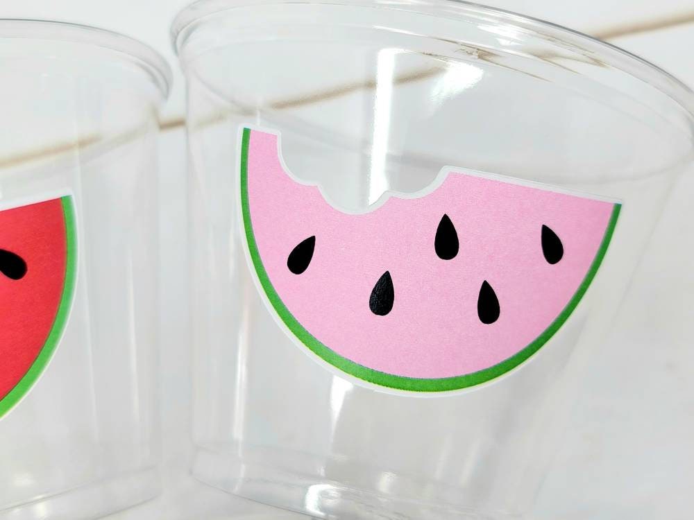 WATERMELON PARTY CUPS - Watermelon Party Favors Watermelon Treat Cups Watermelon Birthday One in a Melon First Birthday 1st Birthday