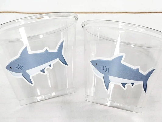SHARK PARTY CUPS - Shark Treat Cups Shark Birthday Cups Shark Birthday Party Cups Shark Party Favors Shark Party Supplies Shark Decorations
