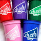 CHEERLEADING PARTY CUPS - Cheer Party Cups Cheerleader Party Cups Cheer Birthday Party Cheer Party Favors Cheer Baby Shower Cups Cheer Squad