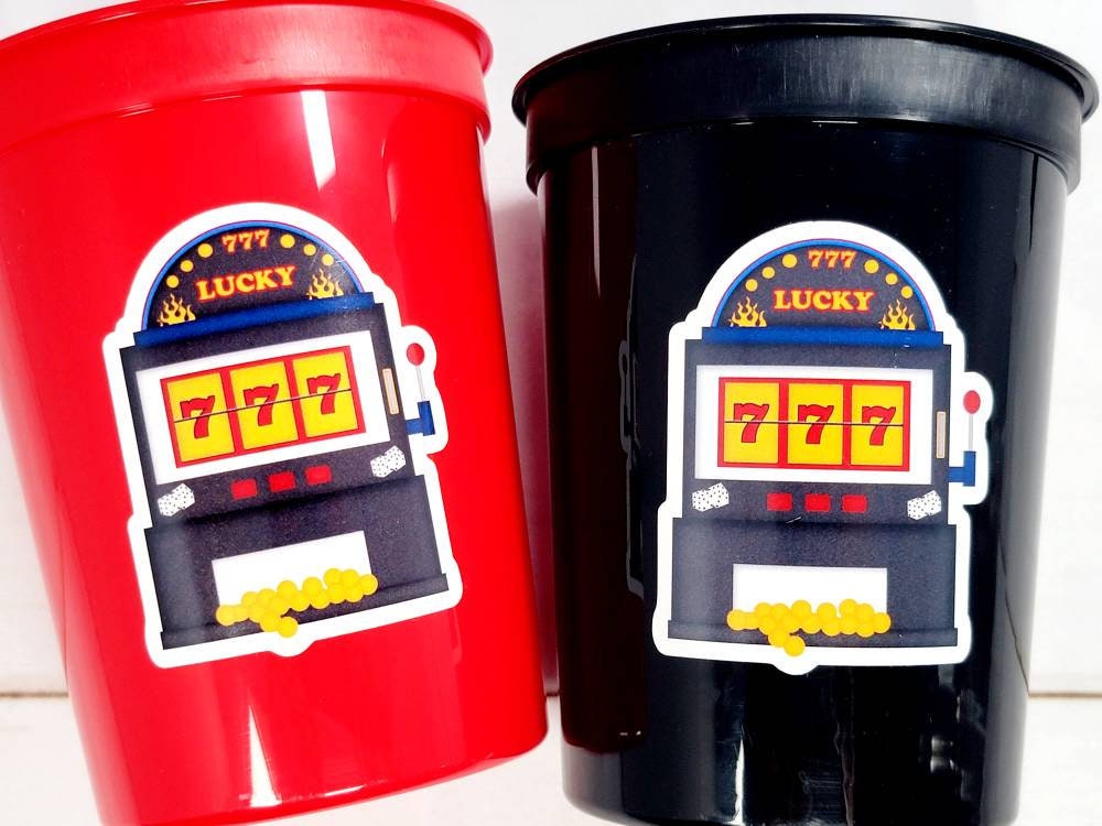 CASINO PARTY CUPS - Casino Cups Casino Birthday Casino Party Slot Machine Cups Slots Slot Party Decorations Casino Birthday Party Decoration