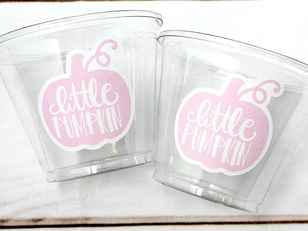 PINK PUMPKIN PARTY Cups - Little Pumpkin First Birthday Decoration Little Pumpkin Party Fall Baby Shower Fall Party Cups Little Pink Pumpkin