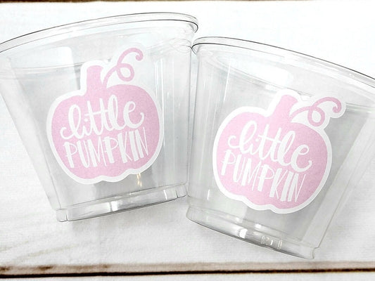 PINK PUMPKIN PARTY Cups - Little Pumpkin First Birthday Decoration Little Pumpkin Party Fall Baby Shower Fall Party Cups Little Pink Pumpkin