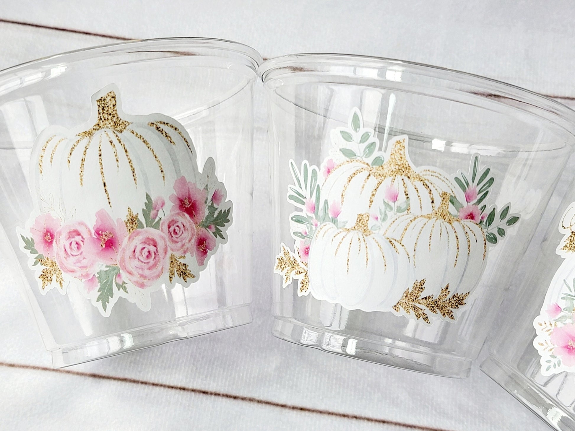 PINK PUMPKIN PARTY Cups - Pumpkin Party Cups Pink and Gold Pumpkin Cups Little Pumpkin Fall Baby Shower Pink Pumpkin Little Pumpkin Cups