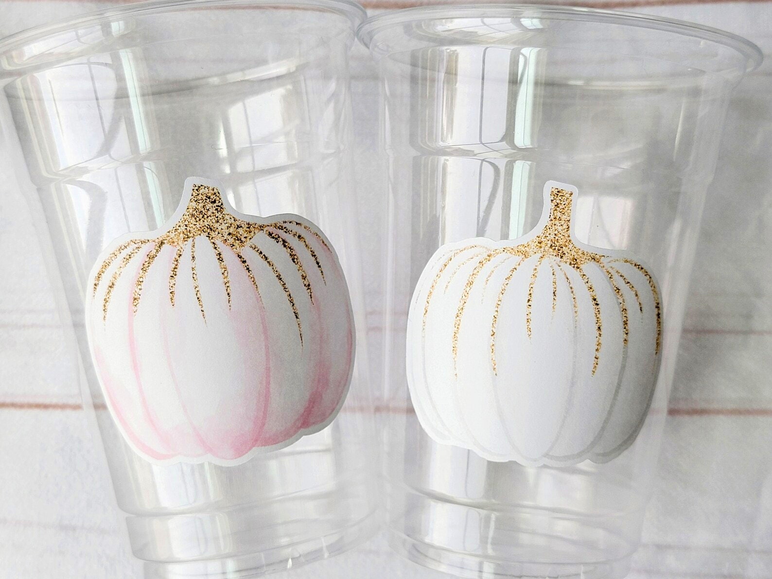 PINK PUMPKIN PARTY Cups - Little Pumpkin First Birthday Decoration Little Pumpkin Party Fall Baby Shower Fall Party Cups Thanksgiving Cups