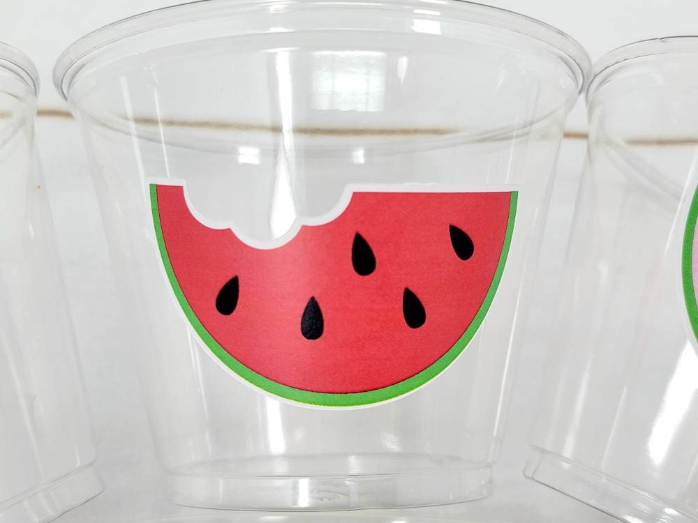 WATERMELON PARTY CUPS - Watermelon Party Favors Watermelon Treat Cups Watermelon Birthday One in a Melon First Birthday 1st Birthday