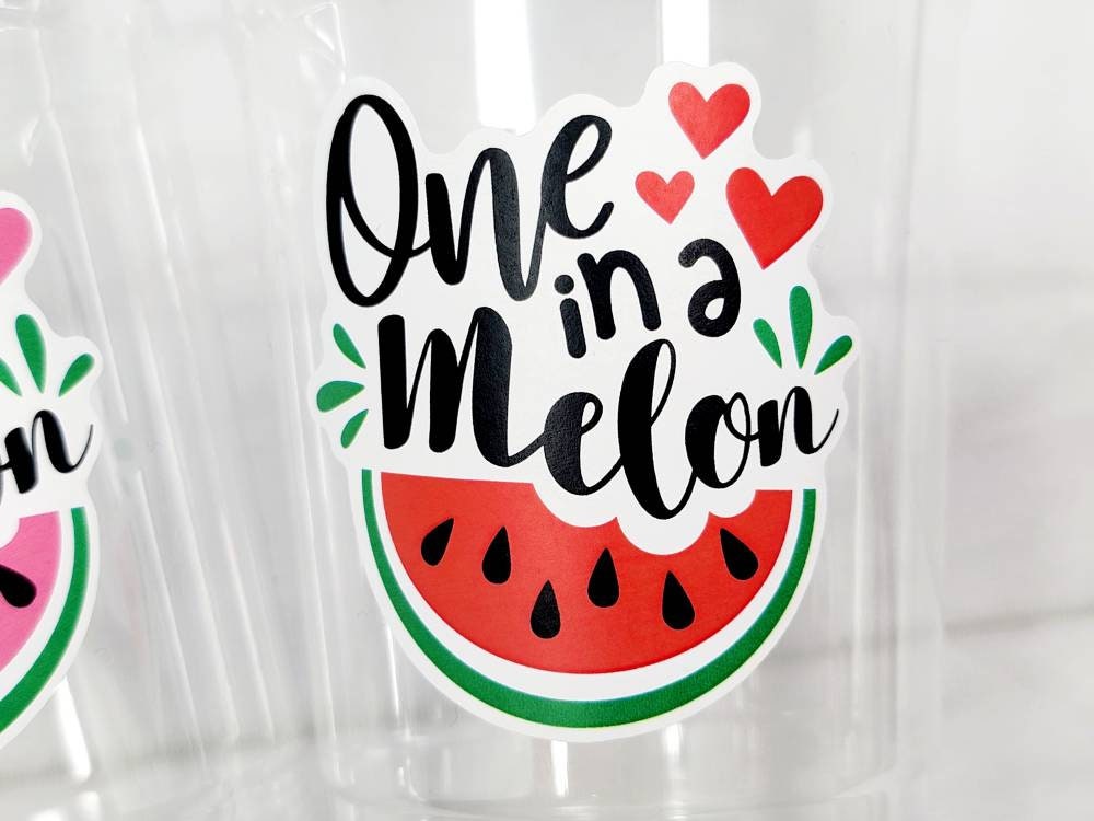 WATERMELON PARTY CUPS - Watermelon Party Favors Watermelon Treat Cups Watermelon Birthday One in a Melon First Birthday 1st Birthday