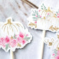 Pink and Gold Pumpkin Cupcake Toppers - Pink Little Pumpkin Cupcake Toppers Fall Party Decorations Fall Baby Shower Decorations Pink Pumpkin