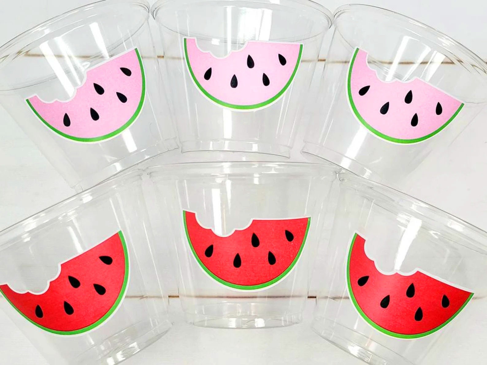 WATERMELON PARTY CUPS - Watermelon Party Favors Watermelon Treat Cups Watermelon Birthday One in a Melon First Birthday 1st Birthday