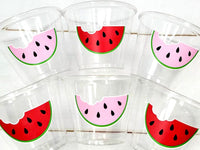 WATERMELON PARTY CUPS - Watermelon Party Favors Watermelon Treat Cups Watermelon Birthday One in a Melon First Birthday 1st Birthday