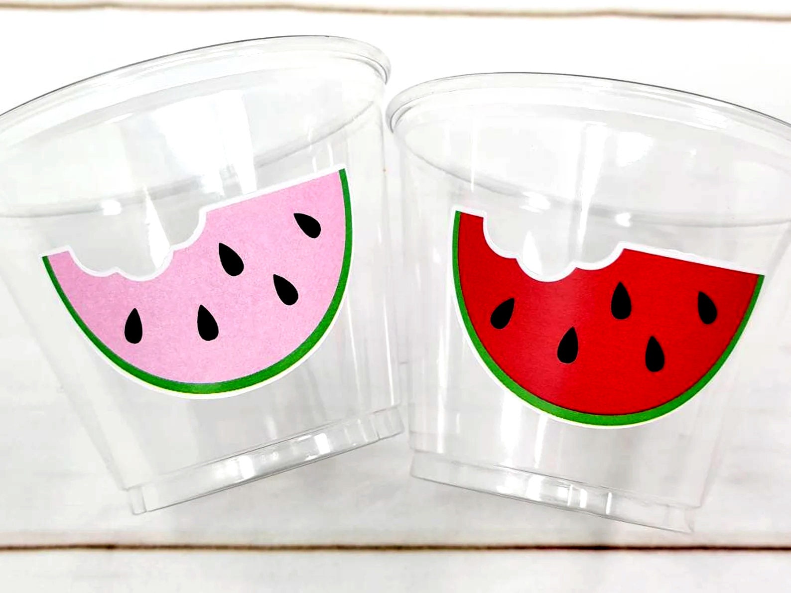WATERMELON PARTY CUPS - Watermelon Party Favors Watermelon Treat Cups Watermelon Birthday One in a Melon First Birthday 1st Birthday