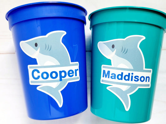 SHARK PARTY CUPS - Shark Treat Cups Shark Birthday Cups Shark Birthday Party Cups Shark Party Favors Shark Party Supplies Shark Decorations