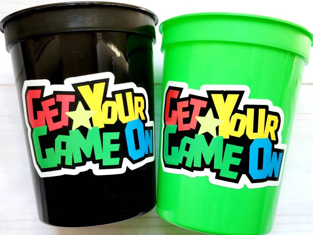 VIDEO GAME PARTY Cups - Video Game Cups Video Game Party Cups Level Up Party Decorations Gamer Baby Shower Decorations Video Game Birthday