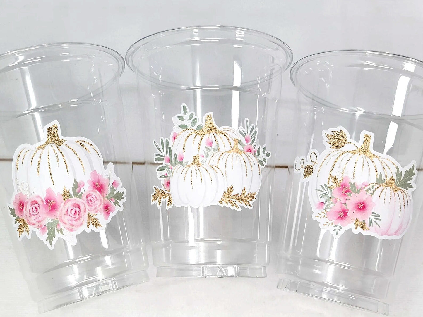 PINK PUMPKIN PARTY Cups - Little Pumpkin First Birthday Decoration Little Pumpkin Party Fall Baby Shower Fall Party Cups Thanksgiving Cups
