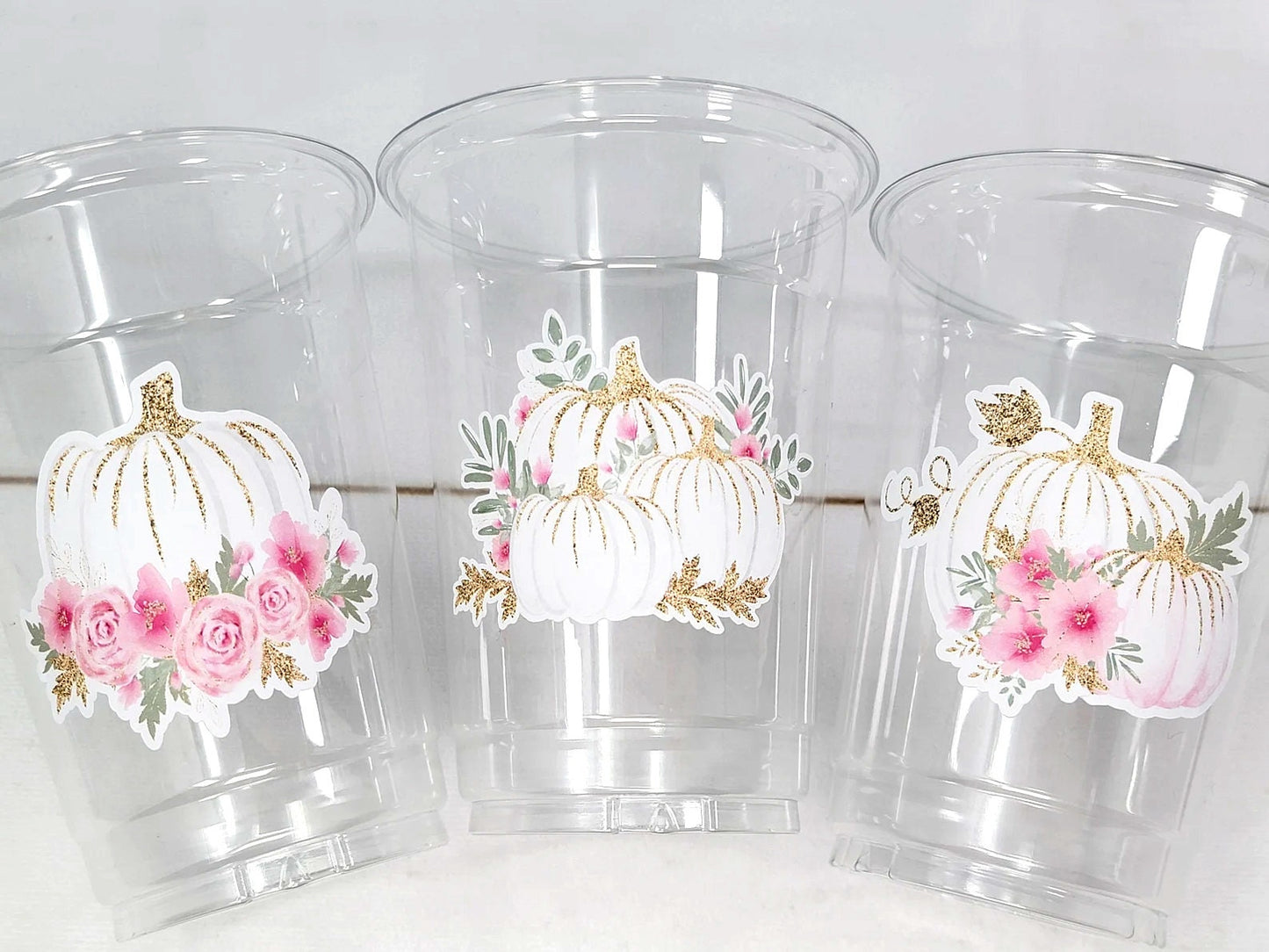 PINK PUMPKIN PARTY Cups - Little Pumpkin First Birthday Decoration Little Pumpkin Party Fall Baby Shower Fall Party Cups Thanksgiving Cups