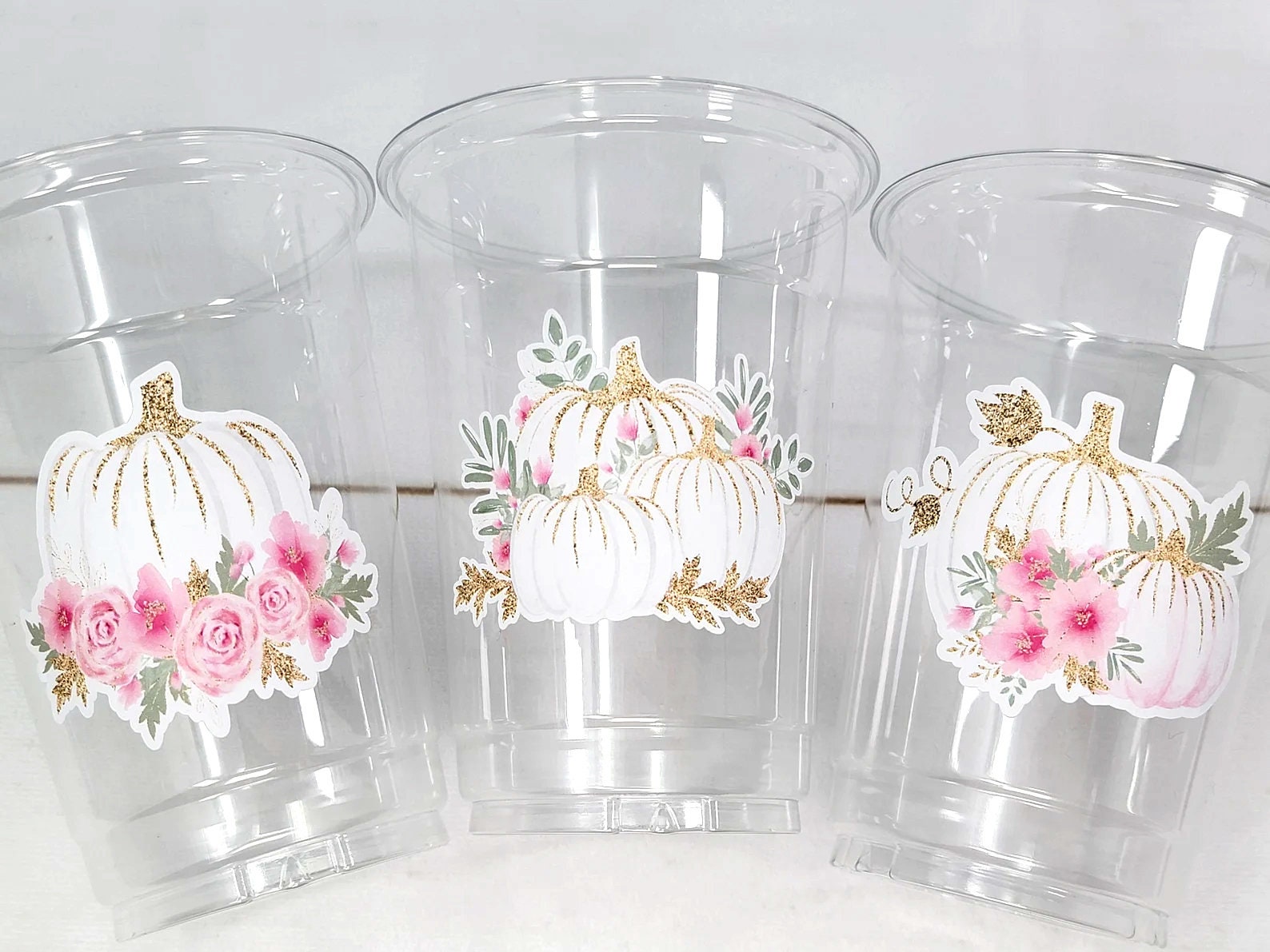 PINK PUMPKIN PARTY Cups - Little Pumpkin First Birthday Decoration Little Pumpkin Party Fall Baby Shower Fall Party Cups Thanksgiving Cups