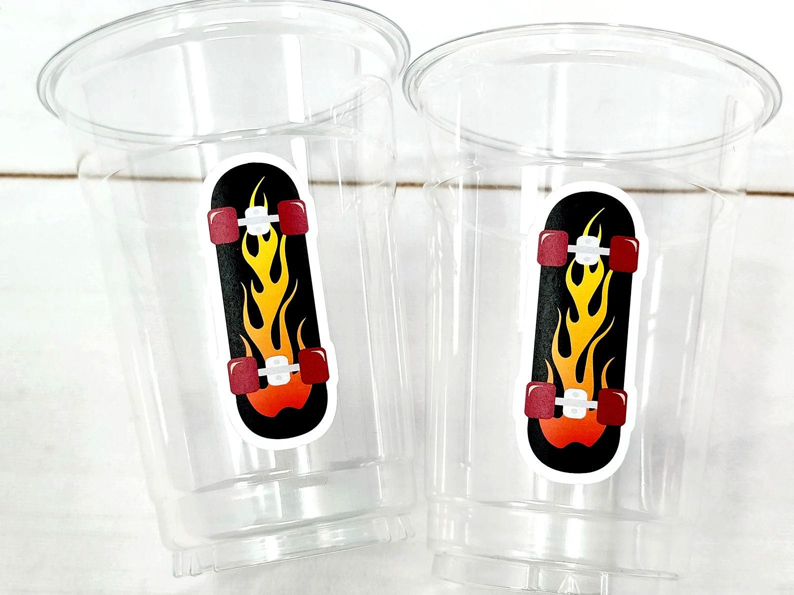 SKATEBOARD PARTY CUPS - Skateboarding cups skateboard party skateboarding party cups Skateboard Birthday skateboard party skateboarder cups