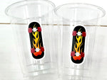 SKATEBOARD PARTY CUPS - Skateboarding cups skateboard party skateboarding party cups Skateboard Birthday skateboard party skateboarder cups