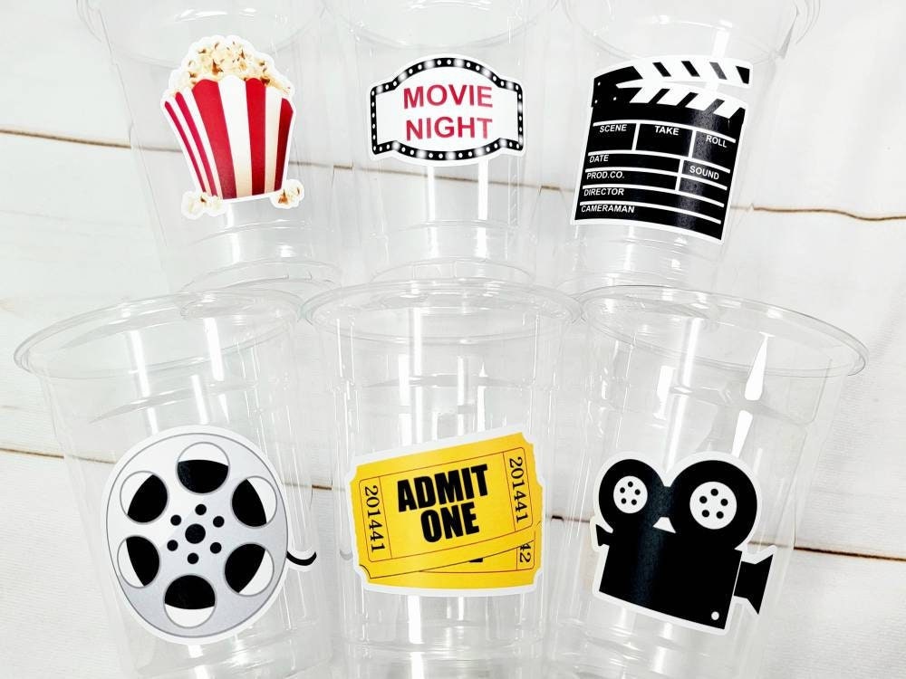 POPCORN PARTY CUPS - Popcorn Birthday Party Cups Movie Party Favors Popcorn Party favors Movie party Supplies Cinema Pink Popcorn Movie Cups