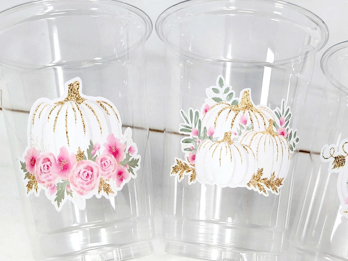 PINK PUMPKIN PARTY Cups - Little Pumpkin First Birthday Decoration Little Pumpkin Party Fall Baby Shower Fall Party Cups Thanksgiving Cups