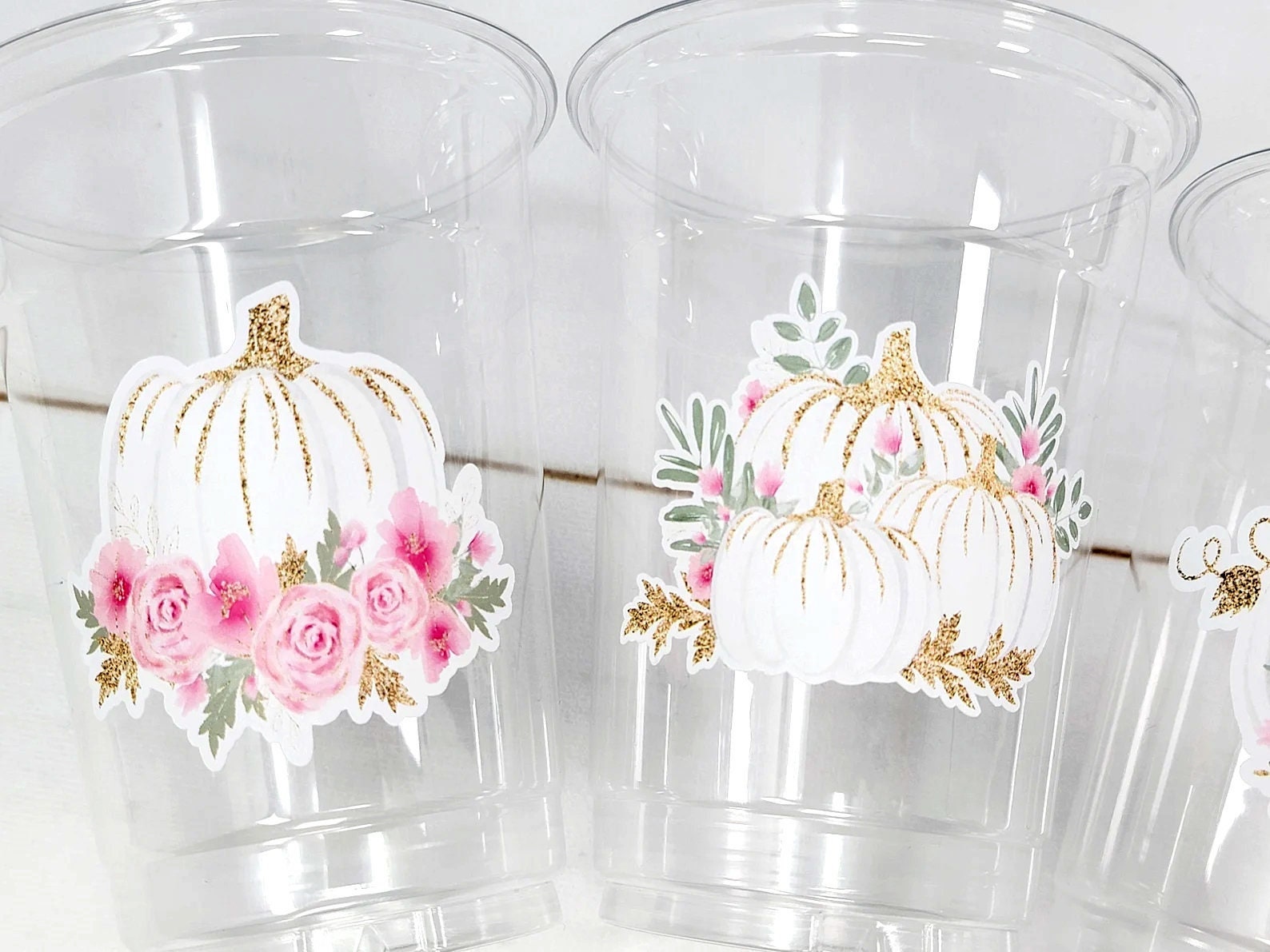 PINK PUMPKIN PARTY Cups - Little Pumpkin First Birthday Decoration Little Pumpkin Party Fall Baby Shower Fall Party Cups Thanksgiving Cups