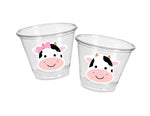 COW PARTY CUPS - Cow Cups Cow Birthday Cups Farm Animal Cups Cow Party Favors Farm Cow Baby Shower Cow First Birthday Cow Party Decorations