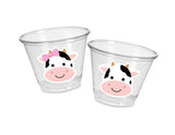 COW PARTY CUPS - Cow Cups Cow Birthday Cups Farm Animal Cups Cow Party Favors Farm Cow Baby Shower Cow First Birthday Cow Party Decorations