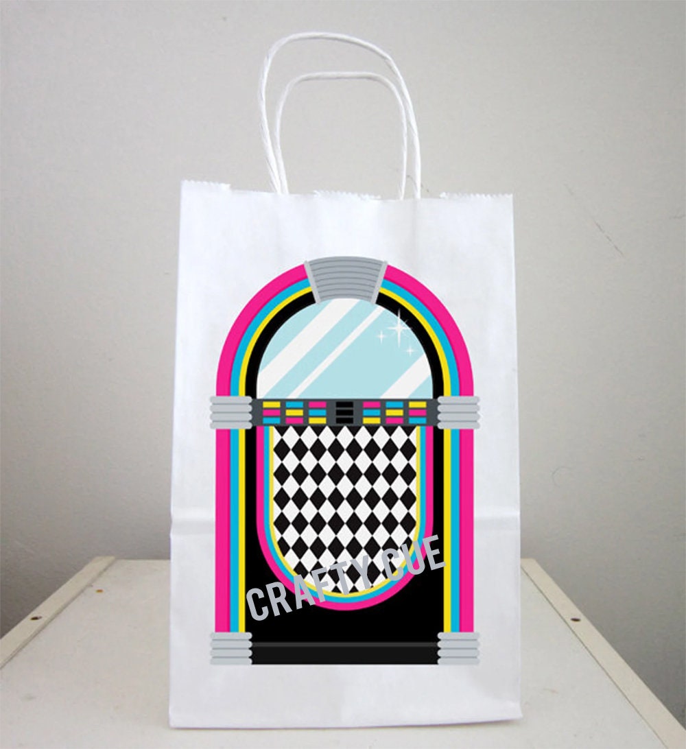 50's Party Goody Bags, 50's Party Favor Bags, 50's Party Favor, Jukebox Goody Bags, Fifties Party Favors