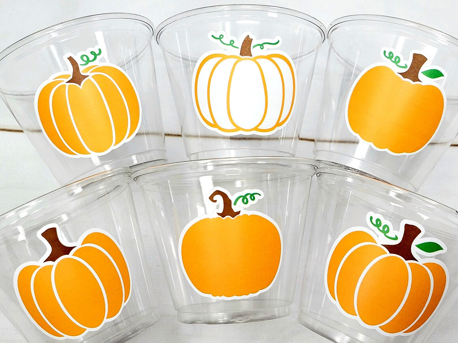 FALL PUMPKIN PARTY Cups - Little Pumpkin Cups Fall Baby Shower Cups Pink Pumpkin Fall Baby shower White Pumpkin Party Cups Party Favors