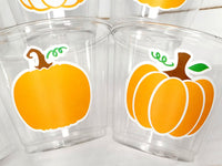 FALL PUMPKIN PARTY Cups - Little Pumpkin Cups Fall Baby Shower Cups Pink Pumpkin Fall Baby shower White Pumpkin Party Cups Party Favors