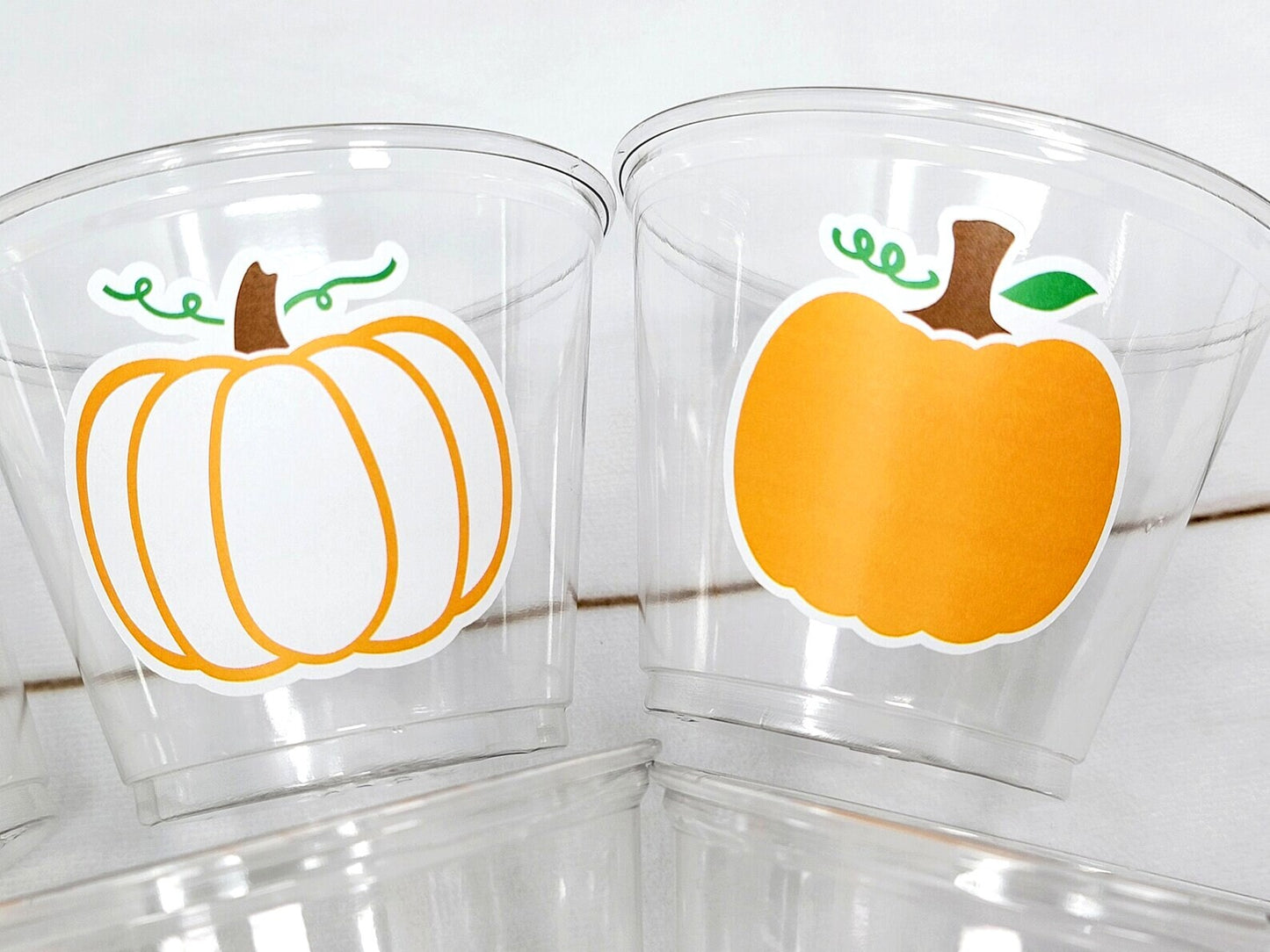 FALL PUMPKIN PARTY Cups - Little Pumpkin Cups Fall Baby Shower Cups Pink Pumpkin Fall Baby shower White Pumpkin Party Cups Party Favors