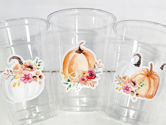 FALL PUMPKIN PARTY Cups - Fall Party Cups Little Pumpkin Cups Fall Baby Shower Cups Pumpkin Fall Party Decorations Party Cups Party Favors