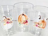 FALL PUMPKIN PARTY Cups - Fall Party Cups Little Pumpkin Cups Fall Baby Shower Cups Pumpkin Fall Party Decorations Party Cups Party Favors