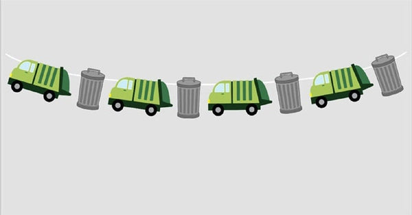 Garbage Truck Garland, Construction Garland, Garbage Truck Banner, Garbage Truck Birthday Banner (1030161121P)