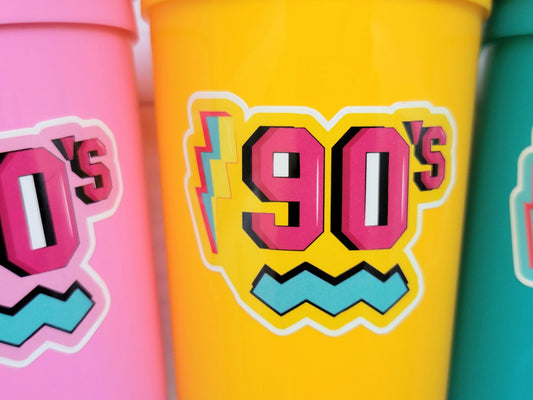 I Love the 90'S PARTY CUPS - 90s Birthday Cups 90s Party Cups 90's Decorations 90's Birthday Party 90's Birthday Party Decorations 90s