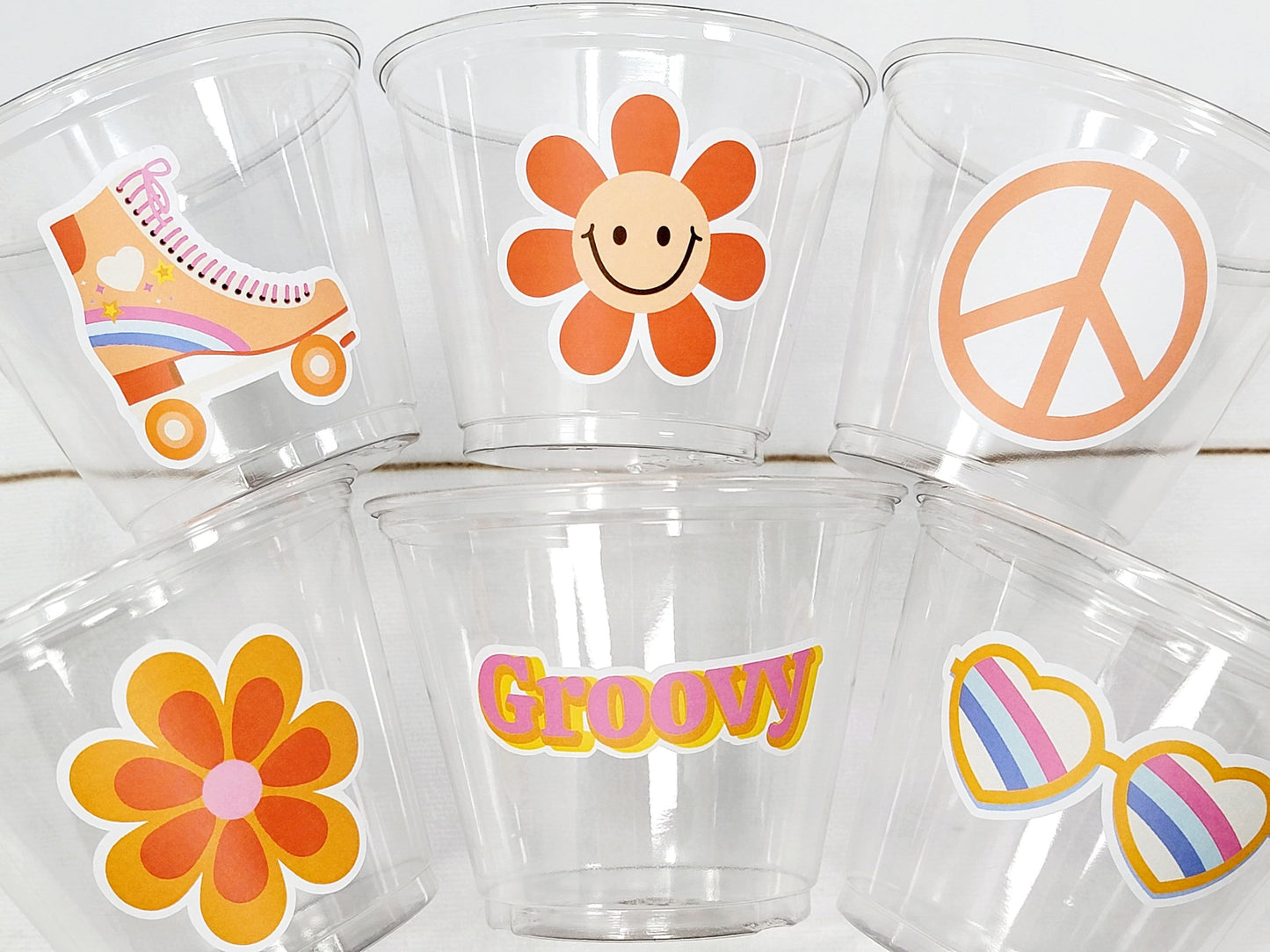 70'S PARTY CUPS - 70s Party Cups 70's Birthday Cups 70's Party Cups 70's Decorations 70's Birthday Party 70's Hippie Party 70s Birthday Cups