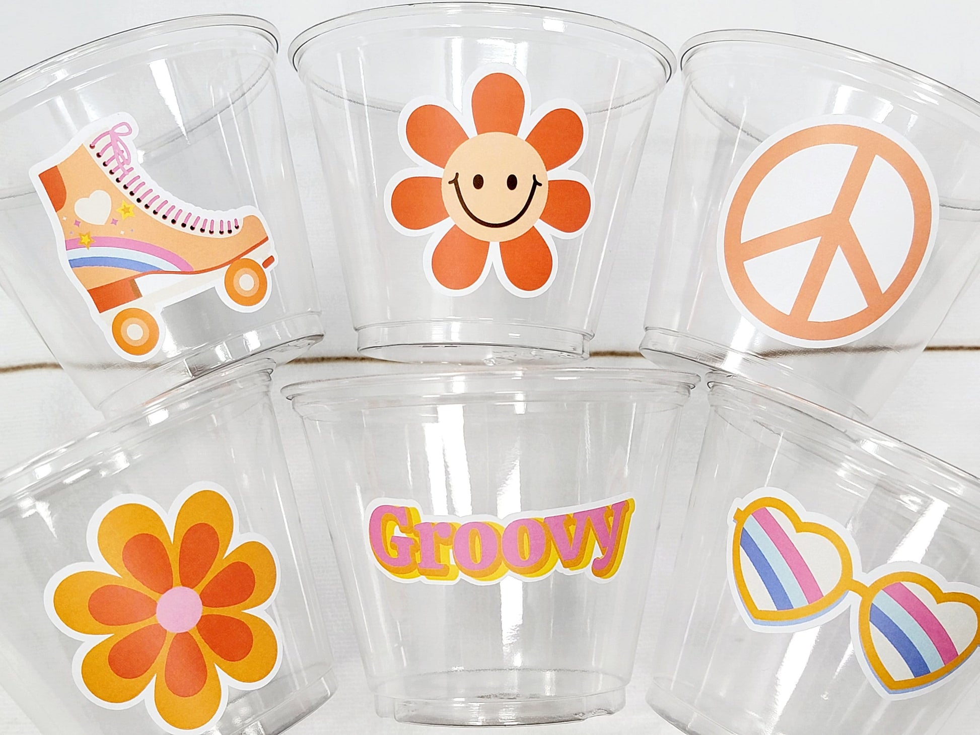 70'S PARTY CUPS - 70s Party Cups 70's Birthday Cups 70's Party Cups 70's Decorations 70's Birthday Party 70's Hippie Party 70s Birthday Cups