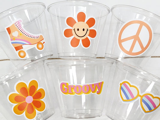 70'S PARTY CUPS - 70s Party Cups 70's Birthday Cups 70's Party Cups 70's Decorations 70's Birthday Party 70's Hippie Party 70s Birthday Cups