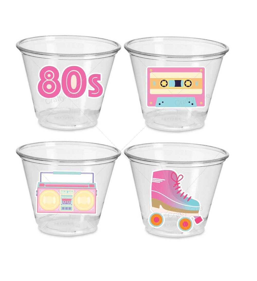 80'S PARTY CUPS - 80's Birthday Cups 80's Party Cups 80's Decorations 80's Birthday Party 80's Birthday Party Decorations 80's Party 80's