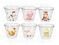 FARM PARTY Cups - Farm Cups Farm Animal Cups Farm First Birthday Farm Baby Shower Barnyard Party Farm Birthday Decorations Farm Party Favors
