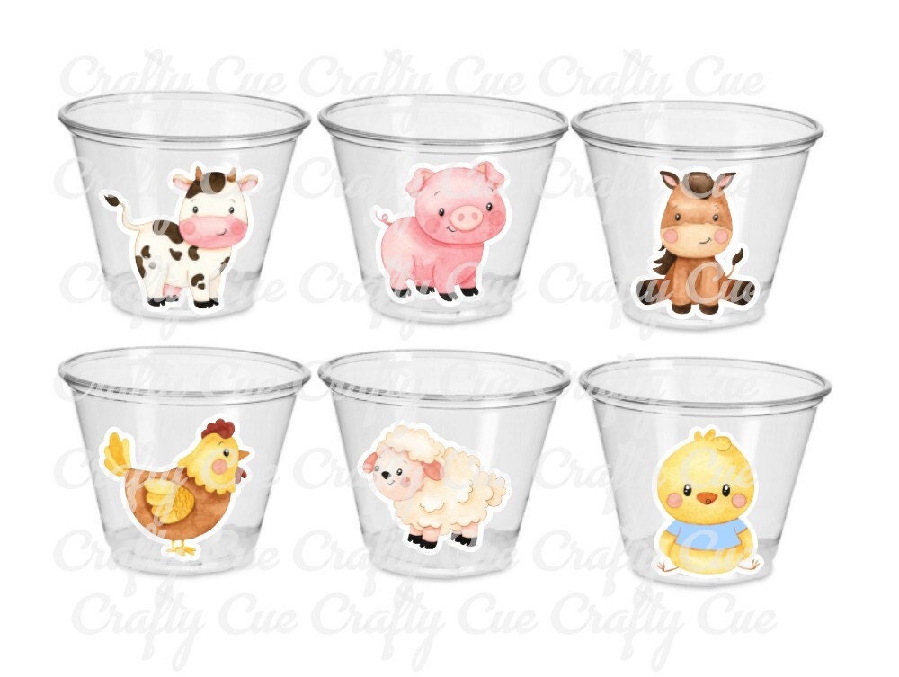 FARM PARTY Cups - Farm Cups Farm Animal Cups Farm First Birthday Farm Baby Shower Barnyard Party Farm Birthday Decorations Farm Party Favors