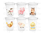 FARM PARTY Cups - Farm Cups Farm Animal Cups Farm First Birthday Farm Baby Shower Barnyard Party Farm Birthday Decorations Farm Party Favors