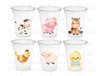 FARM PARTY Cups - Farm Cups Farm Animal Cups Farm First Birthday Farm Baby Shower Barnyard Party Farm Birthday Decorations Farm Party Favors